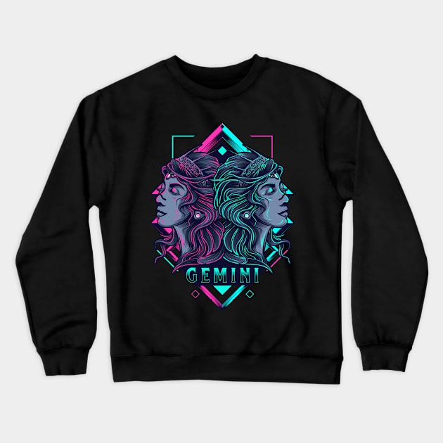 Zodiac GEMINI NEON Series Crewneck Sweatshirt by ZODIAC HOLIC